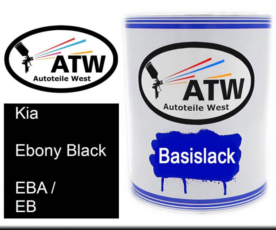 Kia, Ebony Black, EBA / EB: 1L Lackdose, von ATW Autoteile West.